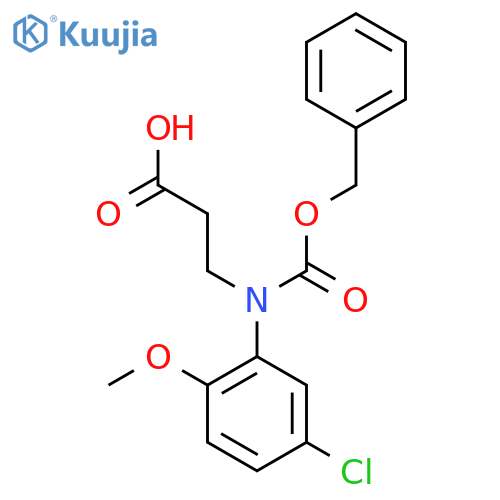 3-{(benzyloxy)carbonyl(5-chloro-2-methoxyphenyl)amino}propanoic acid structure