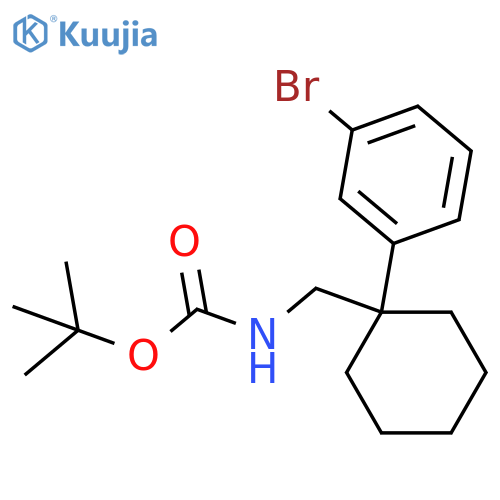tert-butyl N-{1-(3-bromophenyl)cyclohexylmethyl}carbamate structure