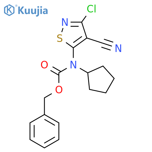 benzyl N-(3-chloro-4-cyano-1,2-thiazol-5-yl)-N-cyclopentylcarbamate structure