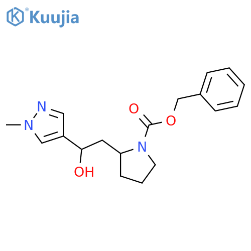 benzyl 2-2-hydroxy-2-(1-methyl-1H-pyrazol-4-yl)ethylpyrrolidine-1-carboxylate structure