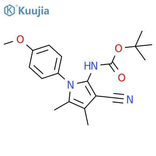 tert-butyl N-3-cyano-1-(4-methoxyphenyl)-4,5-dimethyl-1H-pyrrol-2-ylcarbamate structure