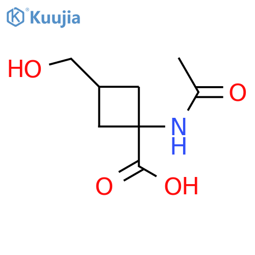 1-Acetamido-3-(hydroxymethyl)cyclobutane-1-carboxylic acid structure