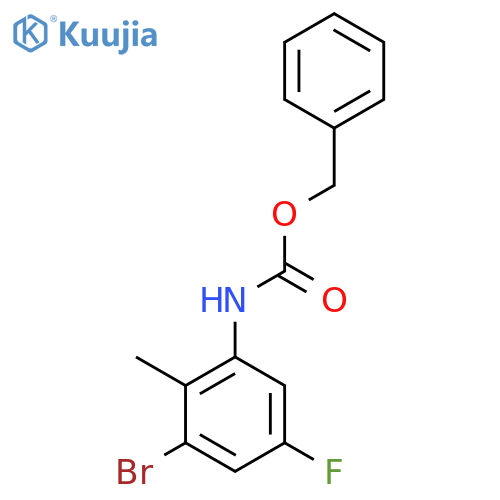 benzyl N-(3-bromo-5-fluoro-2-methylphenyl)carbamate structure