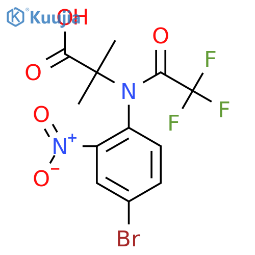 2-N-(4-bromo-2-nitrophenyl)-2,2,2-trifluoroacetamido-2-methylpropanoic acid structure