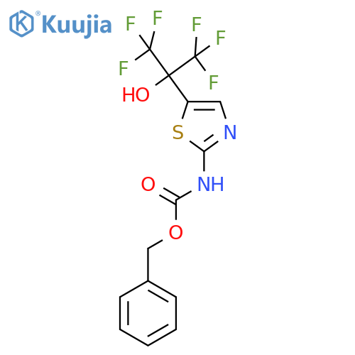 benzyl N-5-(1,1,1,3,3,3-hexafluoro-2-hydroxypropan-2-yl)-1,3-thiazol-2-ylcarbamate structure