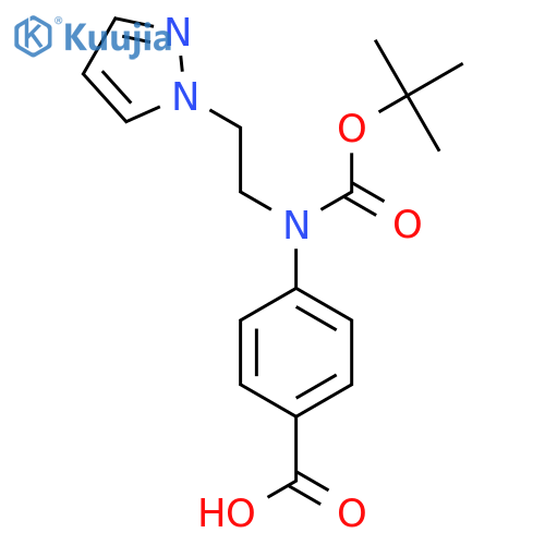 4-{(tert-butoxy)carbonyl2-(1H-pyrazol-1-yl)ethylamino}benzoic acid structure