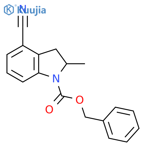 benzyl 4-cyano-2-methyl-2,3-dihydro-1H-indole-1-carboxylate structure