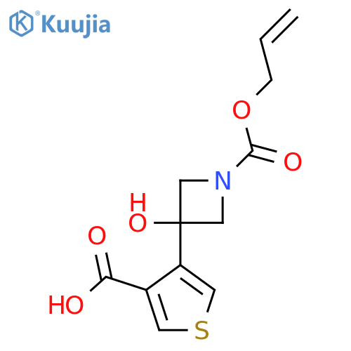 4-{3-hydroxy-1-(prop-2-en-1-yloxy)carbonylazetidin-3-yl}thiophene-3-carboxylic acid structure