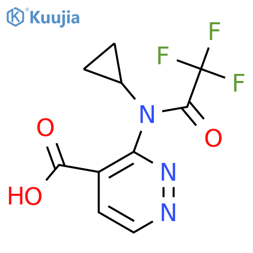 3-(N-cyclopropyl-2,2,2-trifluoroacetamido)pyridazine-4-carboxylic acid structure