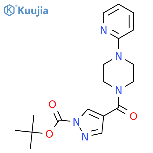 tert-butyl 4-4-(pyridin-2-yl)piperazine-1-carbonyl-1H-pyrazole-1-carboxylate structure