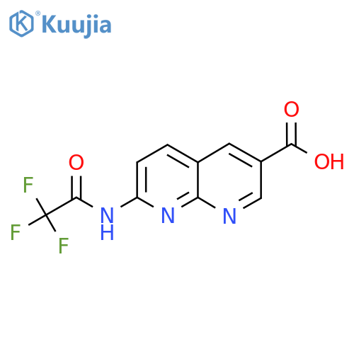 7-(2,2,2-Trifluoroacetamido)-1,8-naphthyridine-3-carboxylic acid structure