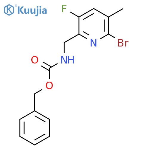 benzyl N-(6-bromo-3-fluoro-5-methylpyridin-2-yl)methylcarbamate structure