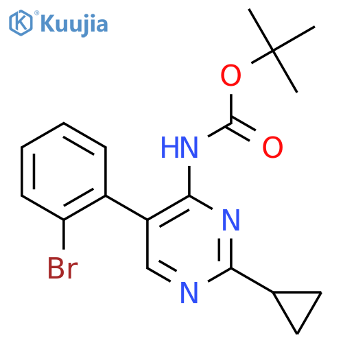 tert-butyl N-5-(2-bromophenyl)-2-cyclopropylpyrimidin-4-ylcarbamate structure