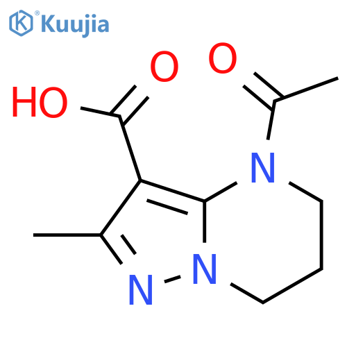 4-acetyl-2-methyl-4H,5H,6H,7H-pyrazolo1,5-apyrimidine-3-carboxylic acid structure