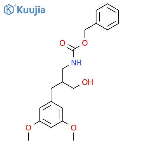 benzyl N-{2-(3,5-dimethoxyphenyl)methyl-3-hydroxypropyl}carbamate structure