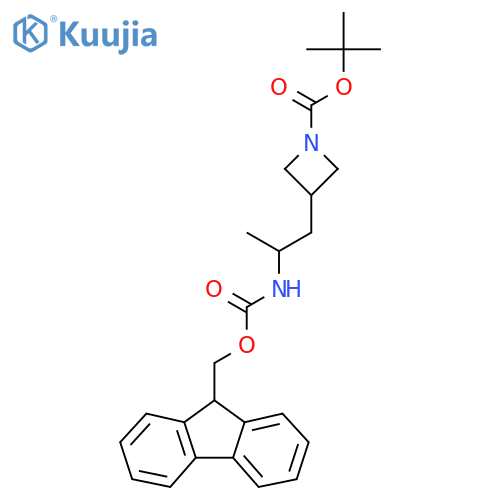 tert-butyl 3-2-({(9H-fluoren-9-yl)methoxycarbonyl}amino)propylazetidine-1-carboxylate structure