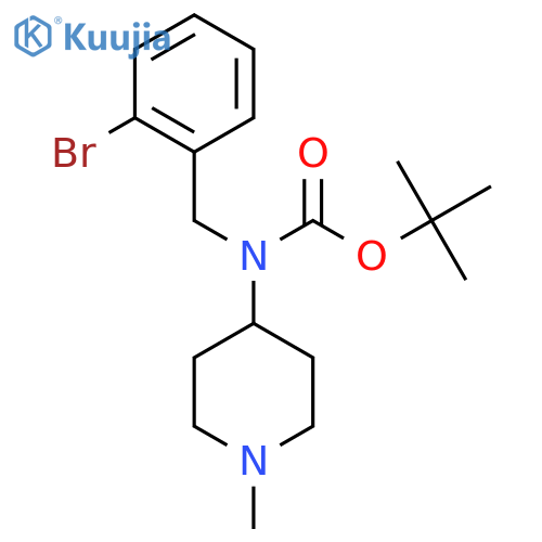 tert-butyl N-(2-bromophenyl)methyl-N-(1-methylpiperidin-4-yl)carbamate structure