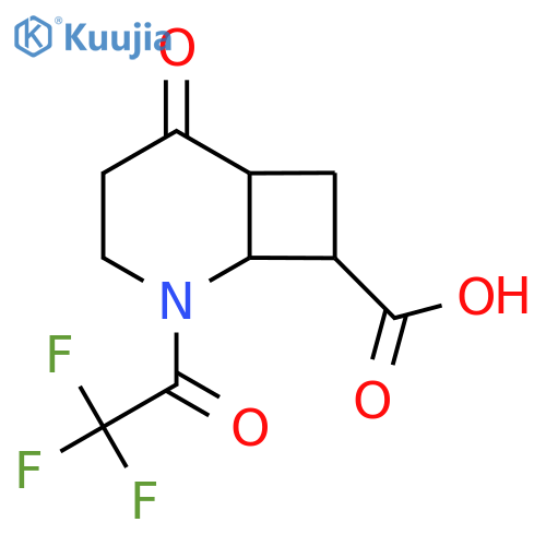 5-oxo-2-(2,2,2-trifluoroacetyl)-2-azabicyclo4.2.0octane-8-carboxylic acid structure