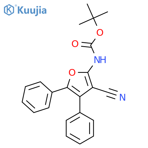 tert-butyl N-(3-cyano-4,5-diphenylfuran-2-yl)carbamate structure