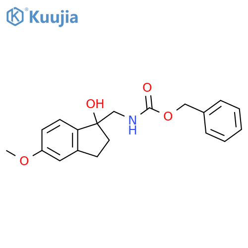 benzyl N-(1-hydroxy-5-methoxy-2,3-dihydro-1H-inden-1-yl)methylcarbamate structure