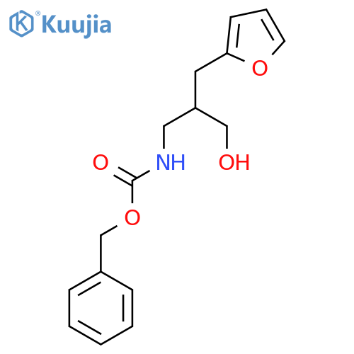 benzyl N-{2-(furan-2-yl)methyl-3-hydroxypropyl}carbamate structure