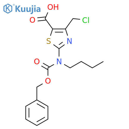 2-{(benzyloxy)carbonyl(butyl)amino}-4-(chloromethyl)-1,3-thiazole-5-carboxylic acid structure