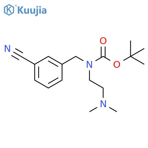 tert-butyl N-(3-cyanophenyl)methyl-N-2-(dimethylamino)ethylcarbamate structure