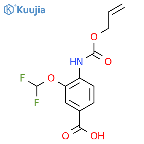 3-(difluoromethoxy)-4-{(prop-2-en-1-yloxy)carbonylamino}benzoic acid structure