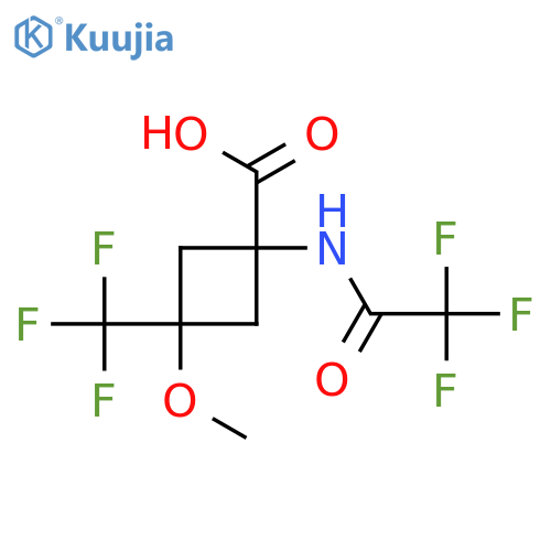 3-Methoxy-1-(2,2,2-trifluoroacetamido)-3-(trifluoromethyl)cyclobutane-1-carboxylic acid structure
