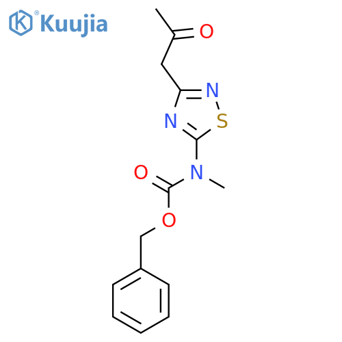 benzyl N-methyl-N-3-(2-oxopropyl)-1,2,4-thiadiazol-5-ylcarbamate structure