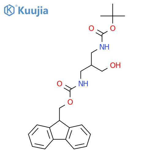 (9H-fluoren-9-yl)methyl N-2-({(tert-butoxy)carbonylamino}methyl)-3-hydroxypropylcarbamate structure