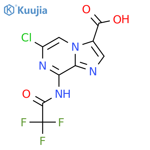 6-chloro-8-(2,2,2-trifluoroacetamido)imidazo1,2-apyrazine-3-carboxylic acid structure