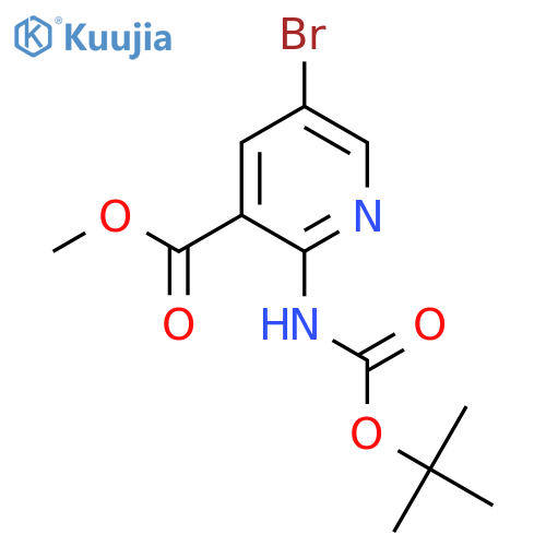 methyl 5-bromo-2-{(tert-butoxy)carbonylamino}pyridine-3-carboxylate structure