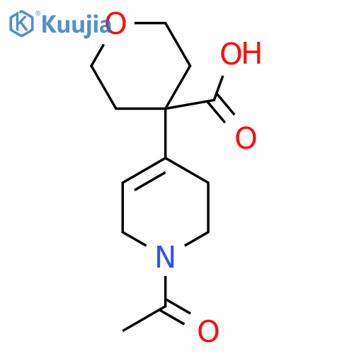 4-(1-Acetyl-1,2,3,6-tetrahydropyridin-4-yl)oxane-4-carboxylic acid structure