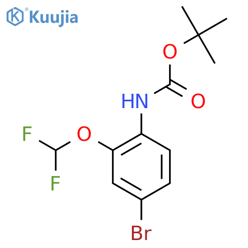 tert-butyl N-4-bromo-2-(difluoromethoxy)phenylcarbamate structure