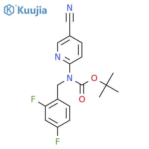 tert-butyl N-(5-cyanopyridin-2-yl)-N-(2,4-difluorophenyl)methylcarbamate structure