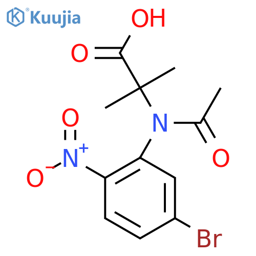 2-N-(5-bromo-2-nitrophenyl)acetamido-2-methylpropanoic acid structure