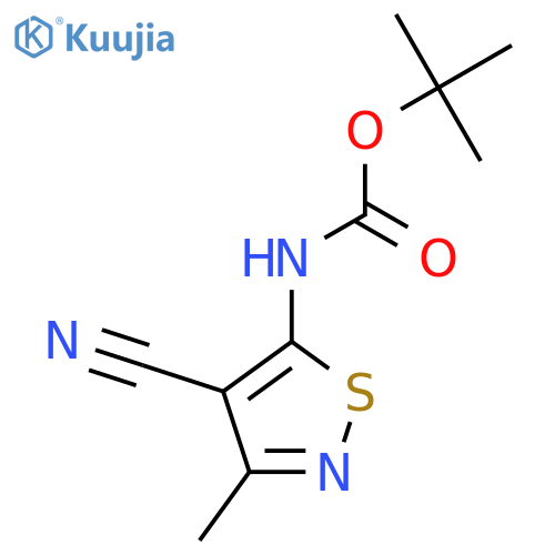 tert-butyl N-(4-cyano-3-methyl-1,2-thiazol-5-yl)carbamate structure