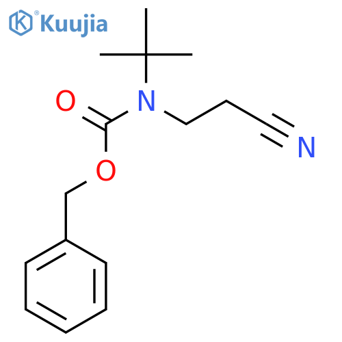 benzyl N-tert-butyl-N-(2-cyanoethyl)carbamate structure