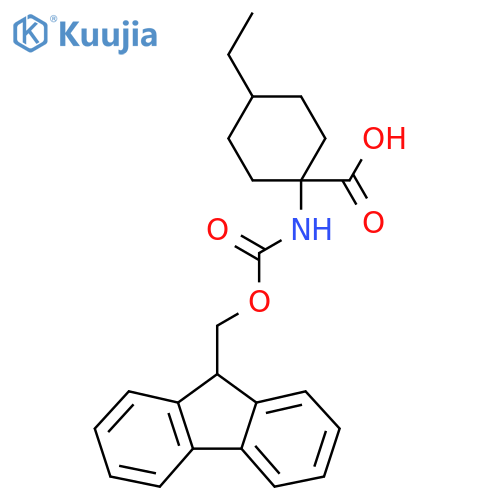 4-Ethyl-1-([(9H-fluoren-9-ylmethoxy)carbonyl]amino)cyclohexane-1-carboxyl+ structure