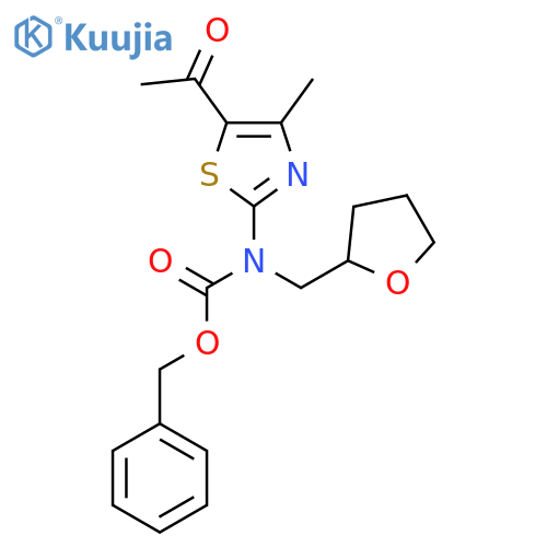 benzyl N-(5-acetyl-4-methyl-1,3-thiazol-2-yl)-N-(oxolan-2-yl)methylcarbamate structure