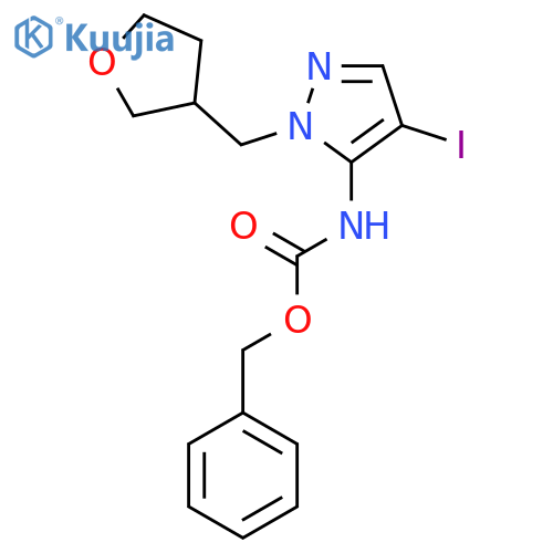 benzyl N-{4-iodo-1-(oxolan-3-yl)methyl-1H-pyrazol-5-yl}carbamate structure