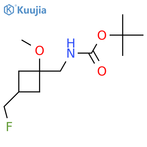 tert-butyl N-{3-(fluoromethyl)-1-methoxycyclobutylmethyl}carbamate structure