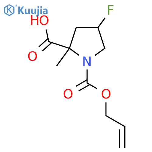 4-fluoro-2-methyl-1-(prop-2-en-1-yloxy)carbonylpyrrolidine-2-carboxylic acid structure