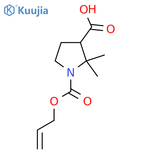 2,2-dimethyl-1-(prop-2-en-1-yloxy)carbonylpyrrolidine-3-carboxylic acid structure