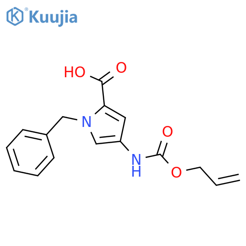 1-benzyl-4-{(prop-2-en-1-yloxy)carbonylamino}-1H-pyrrole-2-carboxylic acid structure