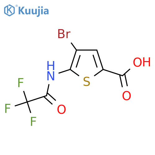 4-bromo-5-(2,2,2-trifluoroacetamido)thiophene-2-carboxylic acid structure