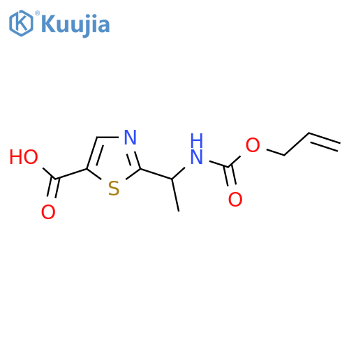 2-(1-{(prop-2-en-1-yloxy)carbonylamino}ethyl)-1,3-thiazole-5-carboxylic acid structure