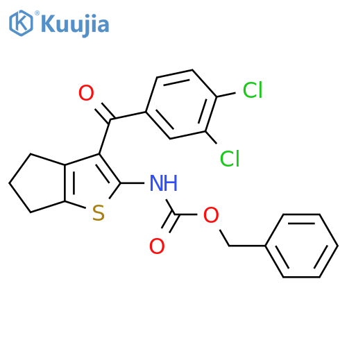 benzyl N-3-(3,4-dichlorobenzoyl)-4H,5H,6H-cyclopentabthiophen-2-ylcarbamate structure