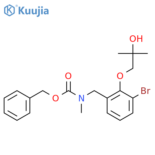 benzyl N-{3-bromo-2-(2-hydroxy-2-methylpropoxy)phenylmethyl}-N-methylcarbamate structure